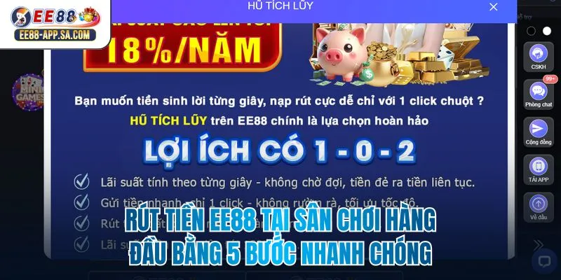 Rút Tiền EE88 Tại Sân Chơi Hàng Đầu Bằng 5 Bước Nhanh Chóng