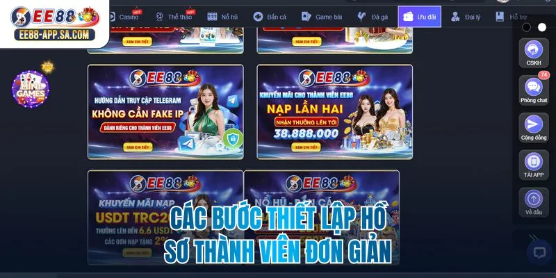 Các bước thiết lập hồ sơ thành viên đơn giản