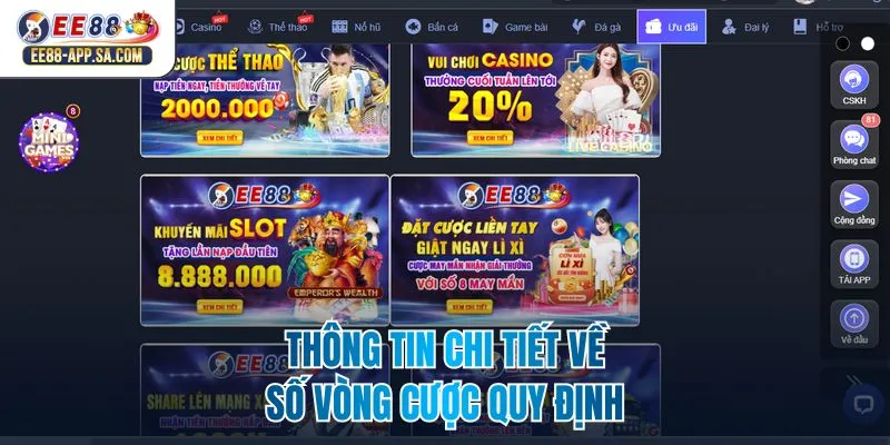 Thông tin chi tiết về số vòng cược quy định