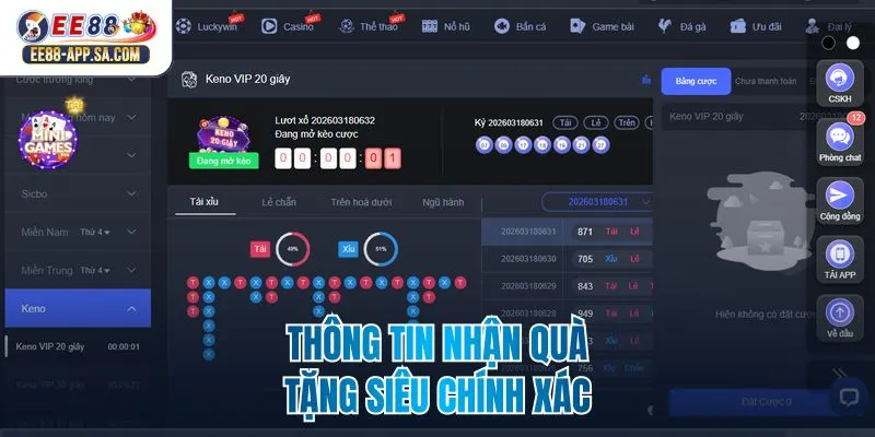 Thông tin nhận quà tặng siêu chính xác